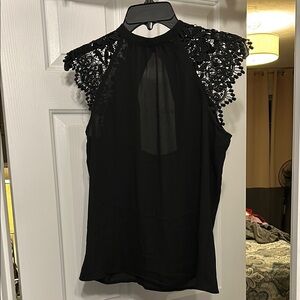 Elegant Black Lace Sleeve Women's Top